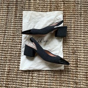 J.Crew Laney slingback pumps wool leather AB074